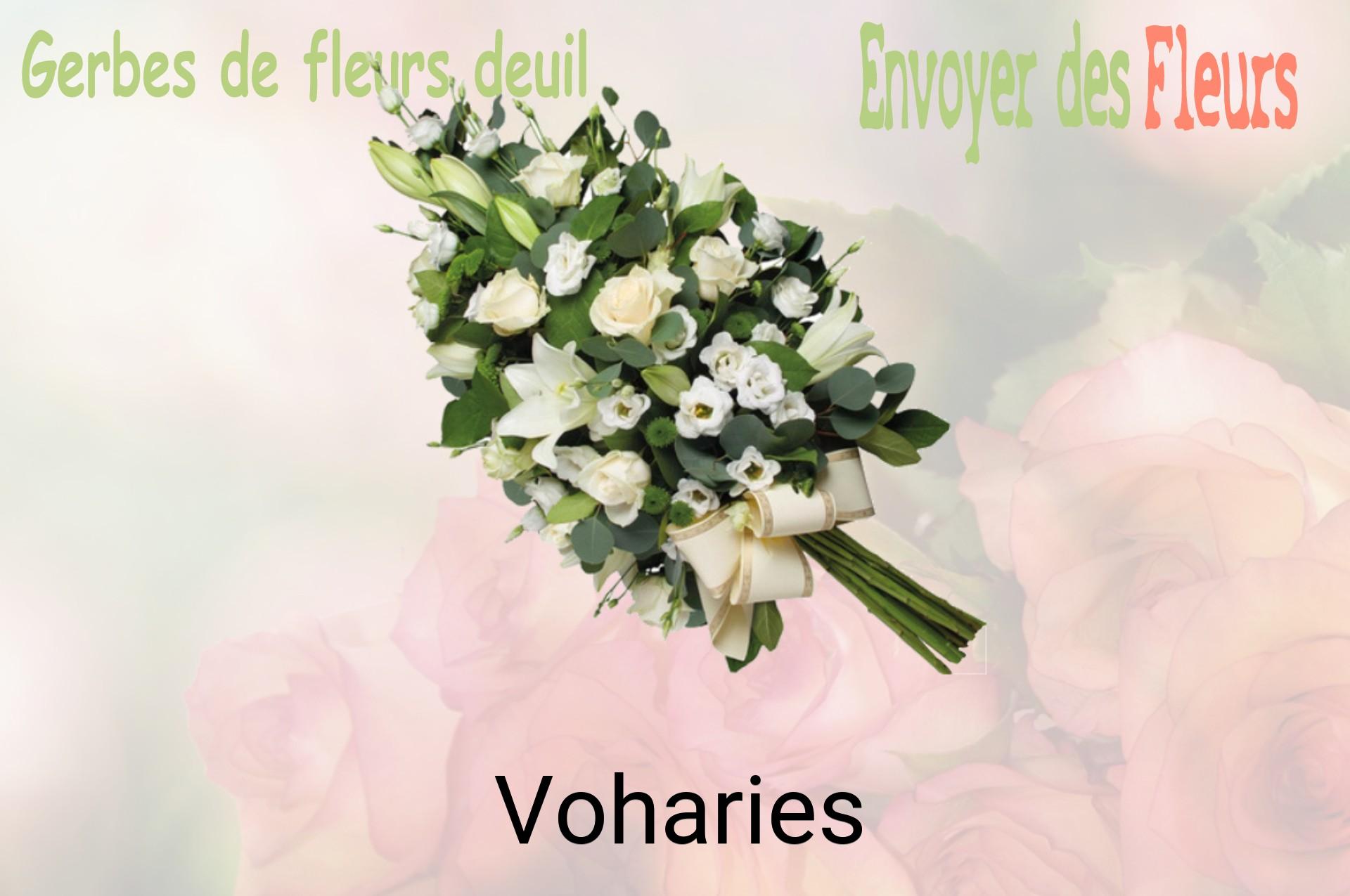 Gerbe de fleurs de deuil livrée à Voharies